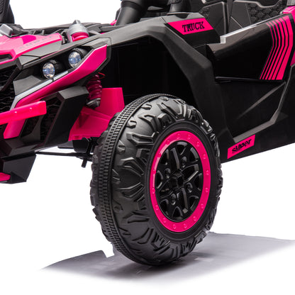 24V Two-Seater Kids Ride On UTV W/Parents Remote Control,Four-Wheel Suspension,Slow Start,Large wheel design,Anti-collision bar,Storage space,Music,USB,Bluetooth,Volume control,LED lights for Kids 3+. Giga Kids Toys Giga https://www.cyberehub.com