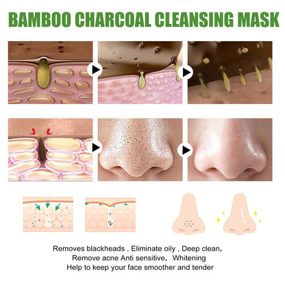 EELHOE Bamboo Charcoal Blackhead Removal Rip-Off Mask Moisturizing Blackhead Removal Acne Pore Shrinking Oil Control Mud Mask Health Beauty CJ USa USPS Muqe https://www.cyberehub.com