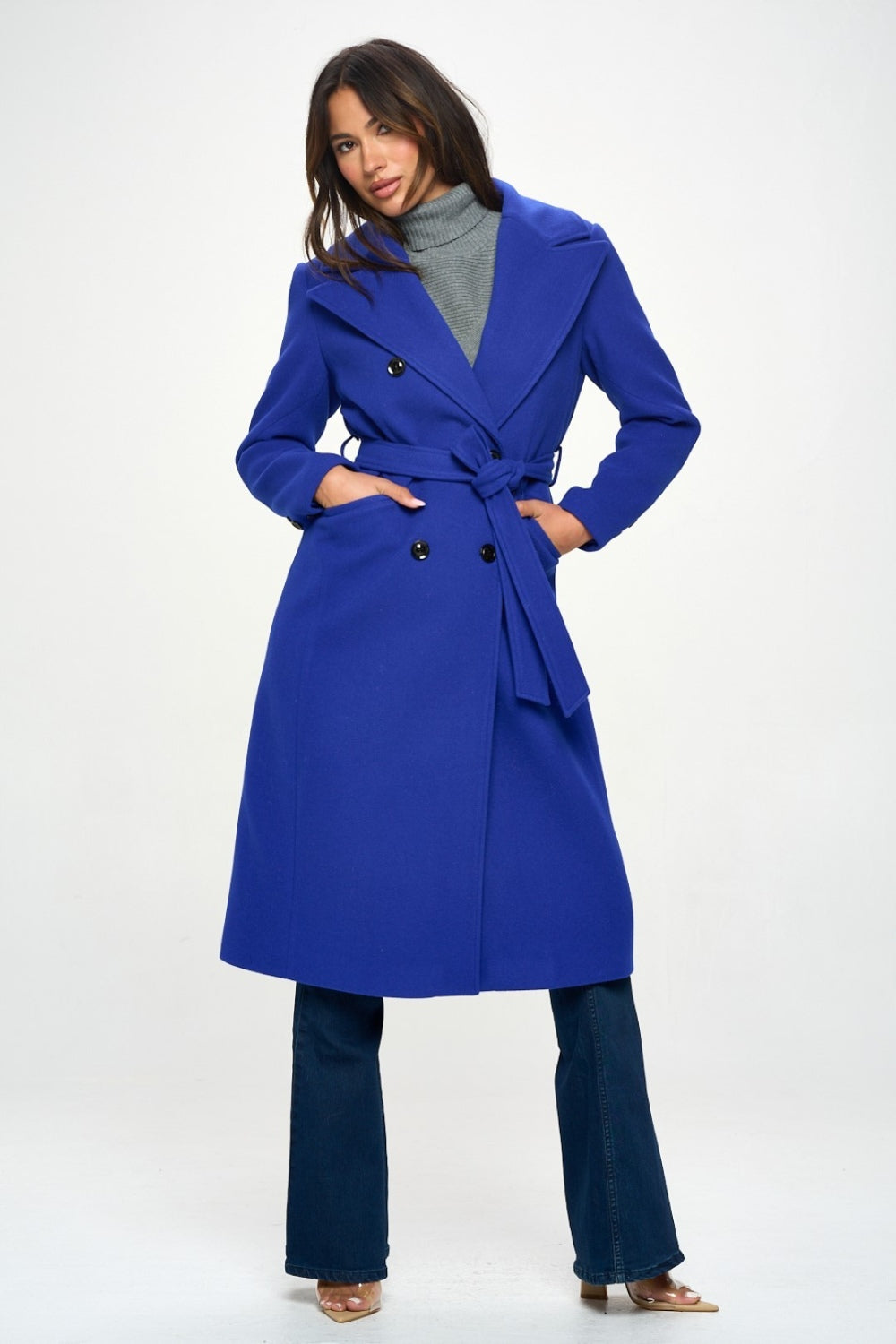 Coalition LA Double-Breasted Longline Coat with Belt Shirt Apparel Clothing Tops Coalition LA Ship from USA Shirts USA Women Trendsi https://www.cyberehub.com