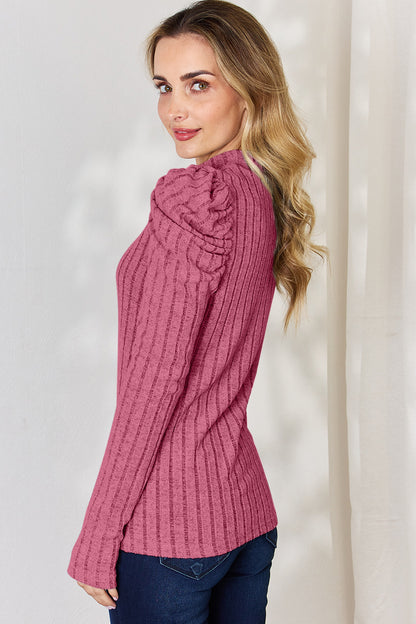Basic Bae Full Size Ribbed Mock Neck Puff Sleeve T-Shirt Apparel/Tops Basic Bae Ship from USA TikTok Tops Trendsi USPS Walmart Walmart Apparel Trendsi https://www.cyberehub.com