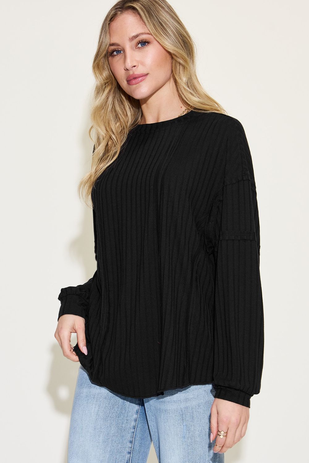 Basic Bae Full Size Ribbed Round Neck Long Sleeve T-Shirt Apparel/Tops Basic Bae Ship from USA TikTok Tops Trendsi USPS Walmart Walmart Apparel Trendsi https://www.cyberehub.com
