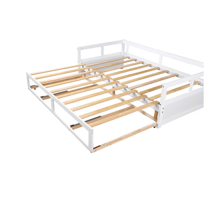 Wooden Daybed with Trundle Bed and Two Storage Drawers , Extendable Bed Daybed,Sofa Bed for Bedroom Living Room,White Furniture Giga GNJ Home Home & Garden Home Goods Walmart Giga https://www.cyberehub.com