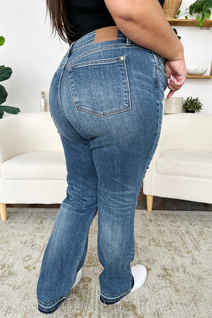 Judy Blue Full Size Mid Rise Release Hem Jeans Bottoms Bottoms Clothing Judy Blue Pants Ship from USA Women Trendsi https://www.cyberehub.com