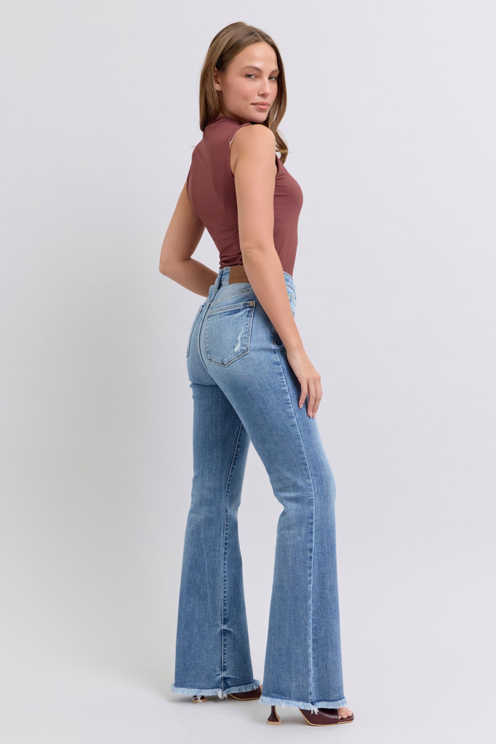 Judy Blue Full Size Raw Hem High Rise Bootcut Jeans Apparel Apparel Judy Blue Ship from USA TikTok Trendsi Trendsi https://www.cyberehub.com