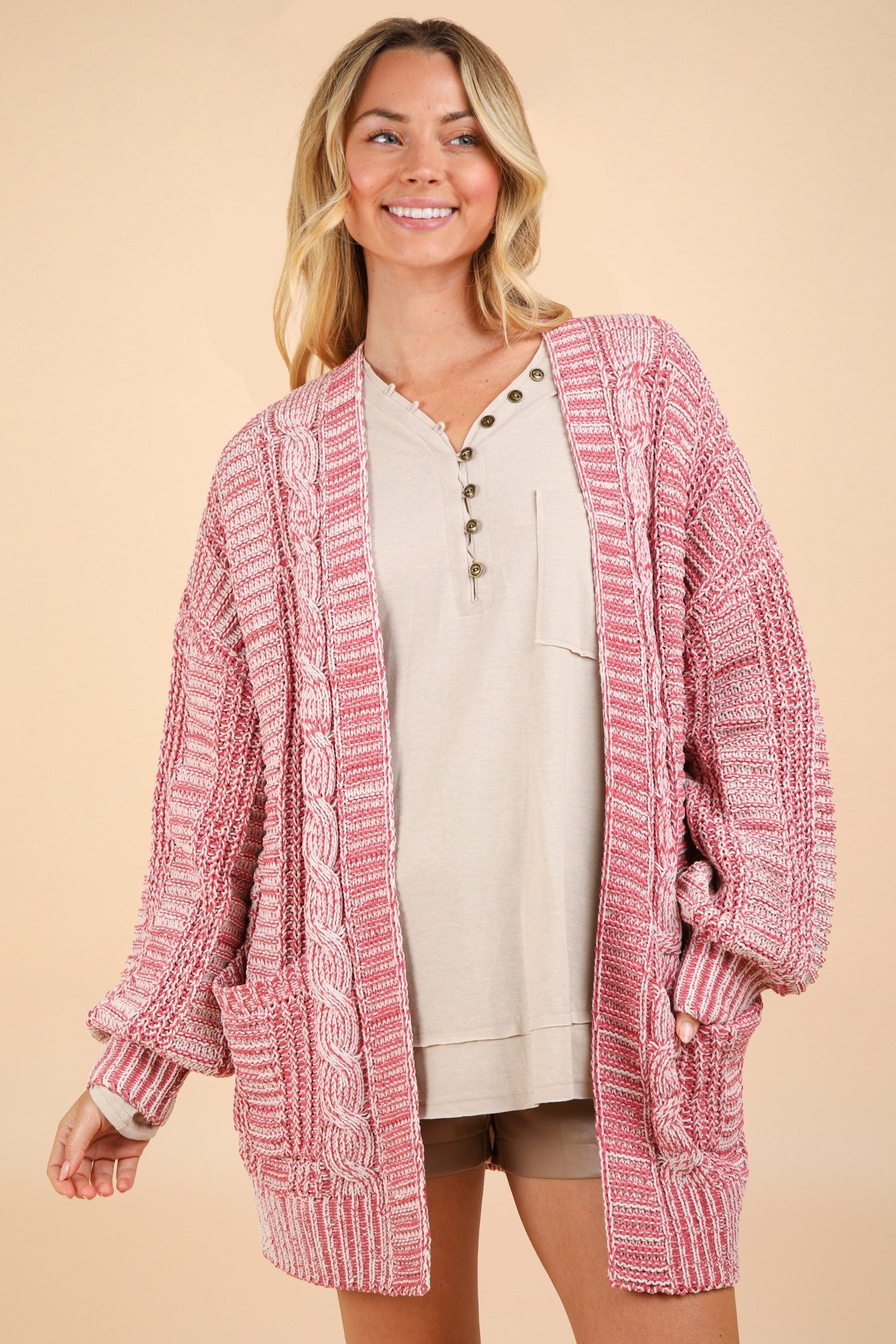VERY J Cable Knit Open Front Cardigan Brick Tops/Jackets/Sweaters Clothing Tops Ship from USA TikTok Trendsi USPS VERY J Walmart Trendsi https://www.cyberehub.com