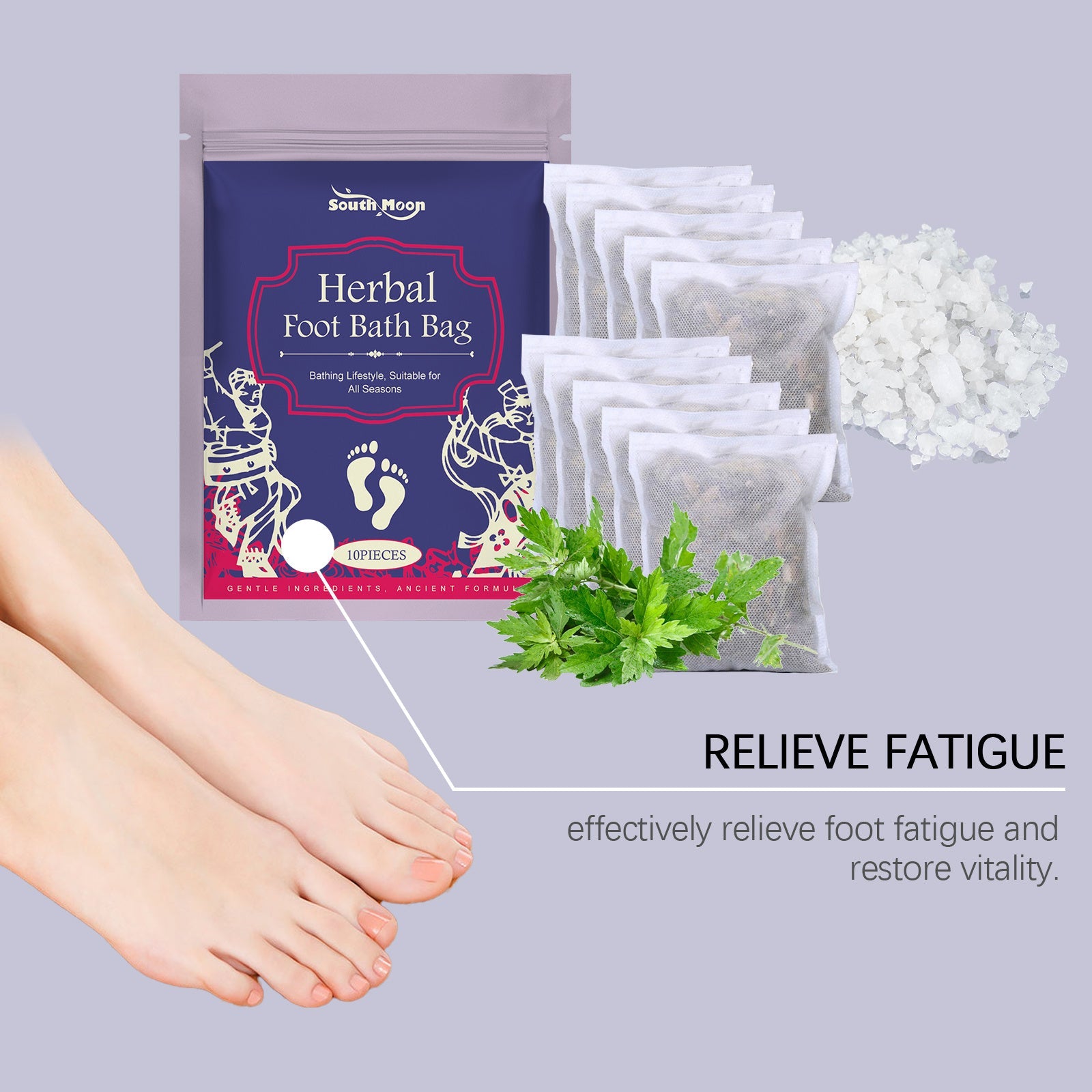 South Moon Herbal Foot Bath Bag Wormwood Extract Foot Soak Pack Gentle Care Foot Bath Health & Beauty Health & Beauty Under 10 UniversalMaax https://www.cyberehub.com