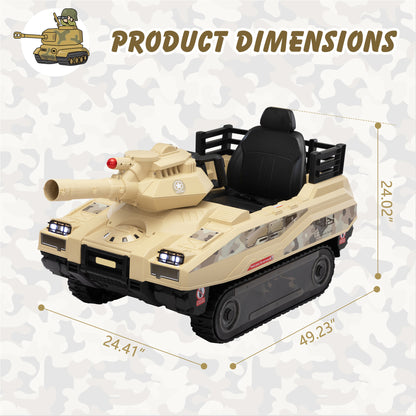 Ride On Tank 24V Thunder Tank Car with Fighting Cannon and Rotating Turret, Remote Control, Lights, Music, Military Battery Powered Truck Toy Gift for Boys Girls, 3-8 Years Old, Desert Yellow Car Giga GNJ Toys Walmart Giga https://www.cyberehub.com