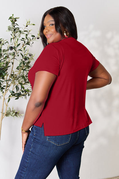 Basic Bae Full Size Round Neck Short Sleeve T-Shirt Apparel/Tops Basic Bae Ship from USA TikTok Tops Trendsi USPS Walmart Walmart Apparel Trendsi https://www.cyberehub.com