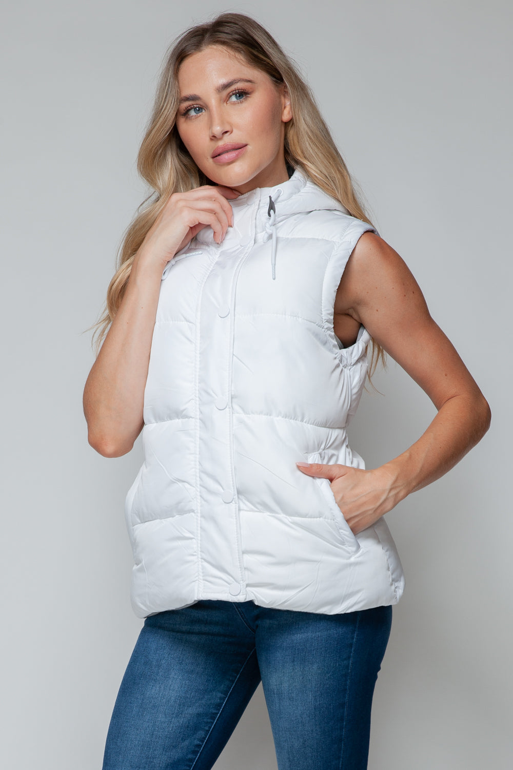 Snobbish Snap and Zip Closure Hooded Vest Shirt Apparel Clothing Tops Ship from USA Shirts Snobbish USA Women Trendsi https://www.cyberehub.com