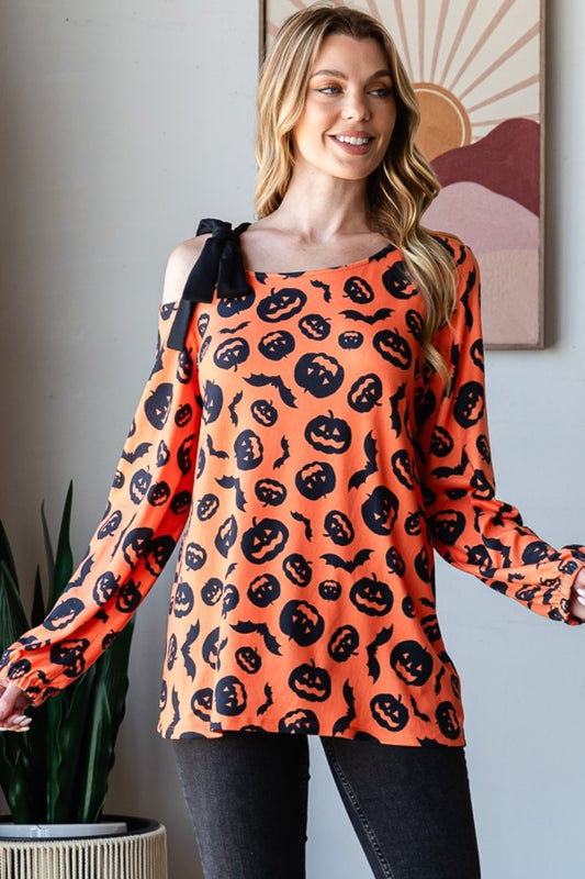 Heimish Pumpkin Print One Shoulder T-Shirt Orange Multi Tops/Jackets/Sweaters Clothing Tops Heimish Ship from USA TikTok Trendsi USPS Walmart Trendsi https://www.cyberehub.com