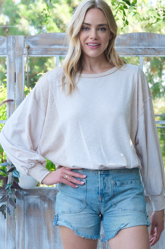 Hailey & Co Rib and Two Tone Knit Mixed Top Taupe Tops/Jackets/Sweaters Clothing Tops Hailey & Co Ship from USA TikTok Trendsi USPS Walmart Trendsi https://www.cyberehub.com