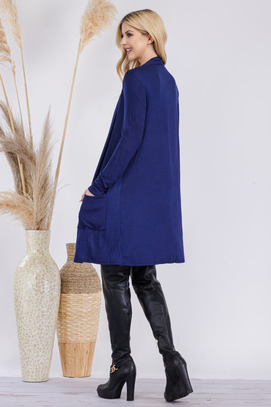 Celeste Full Size Open Front Cardigan with Pockets Shirt Apparel Celeste Clothing Tops Ship from USA Shirts USA Women Trendsi https://www.cyberehub.com