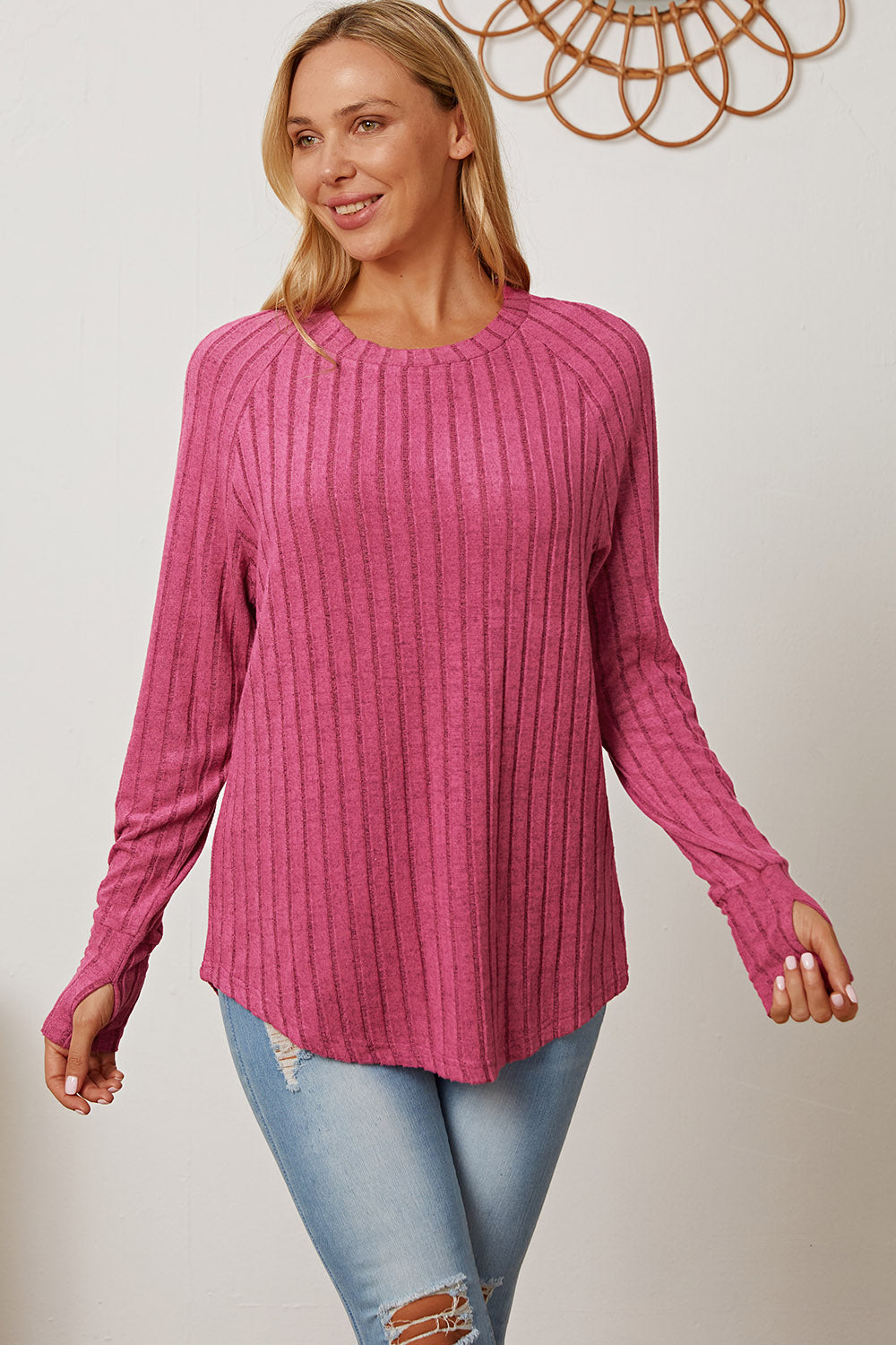 Basic Bae Full Size Ribbed Thumbhole Sleeve T-Shirt Apparel/Tops Basic Bae Ship from USA TikTok Tops Trendsi USPS Walmart Walmart Apparel Trendsi https://www.cyberehub.com