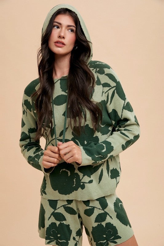 Annie Wear Flower Pattern Drawstring Hooded Top and Shorts Sweater Set Green combo Apparel Annie Wear Apparel Ship from USA TikTok Trendsi Trendsi https://www.cyberehub.com
