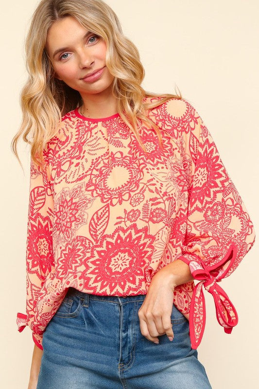 Haptics Ribbon Bow Detail Floral Round Neck Blouse Apparel Apparel Haptics Ship from USA TikTok Trendsi Trendsi https://www.cyberehub.com