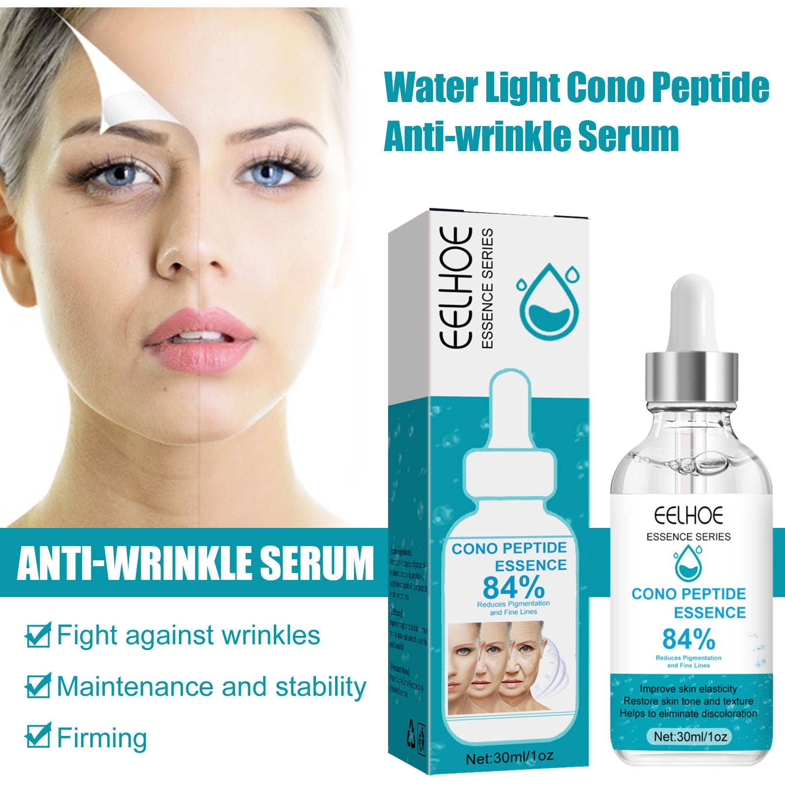 EELHOE Aquatic Dendrobatid Peptide Anti-Wrinkle Serum For Skin Repair, Targeting Fine Lines Around The Eyes And Mouth, And Firming Wrinkles For Enhanced Skincare Health Beauty CJ USa USPS Muqe https://www.cyberehub.com