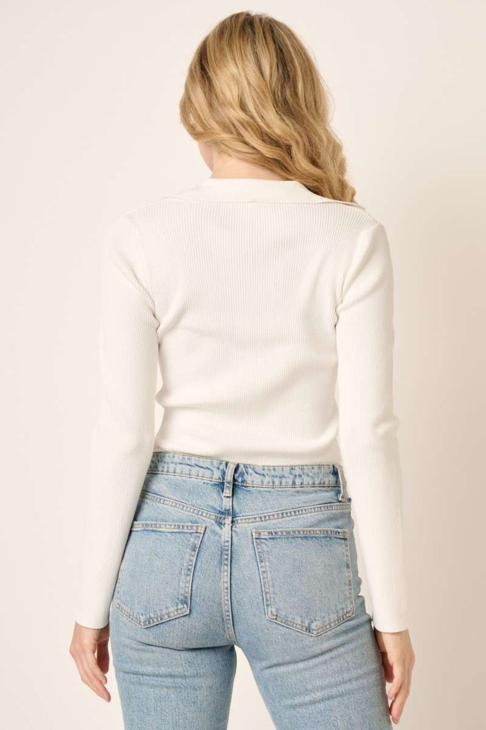 Mittoshop Polo Long Sleeve Ribbed Knit Top Shirt Apparel Clothing Tops Mittoshop Ship from USA Shirts USA Women Trendsi https://www.cyberehub.com