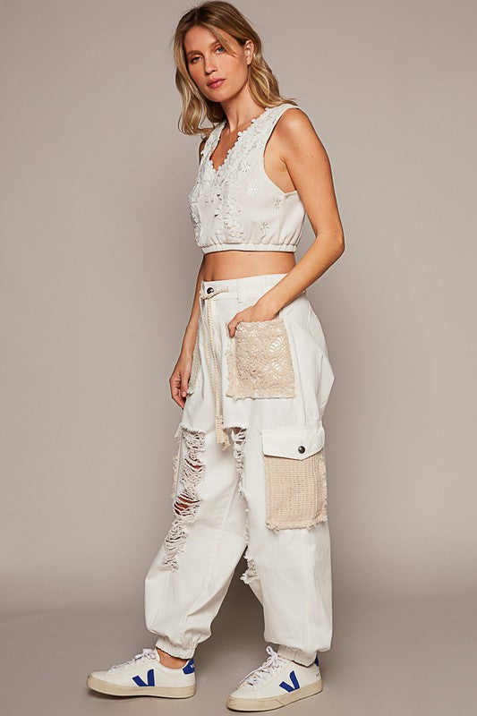 POL Crochet Patch Distressed Washed Jeans Apparel Apparel POL Ship from USA TikTok Trendsi Trendsi https://www.cyberehub.com