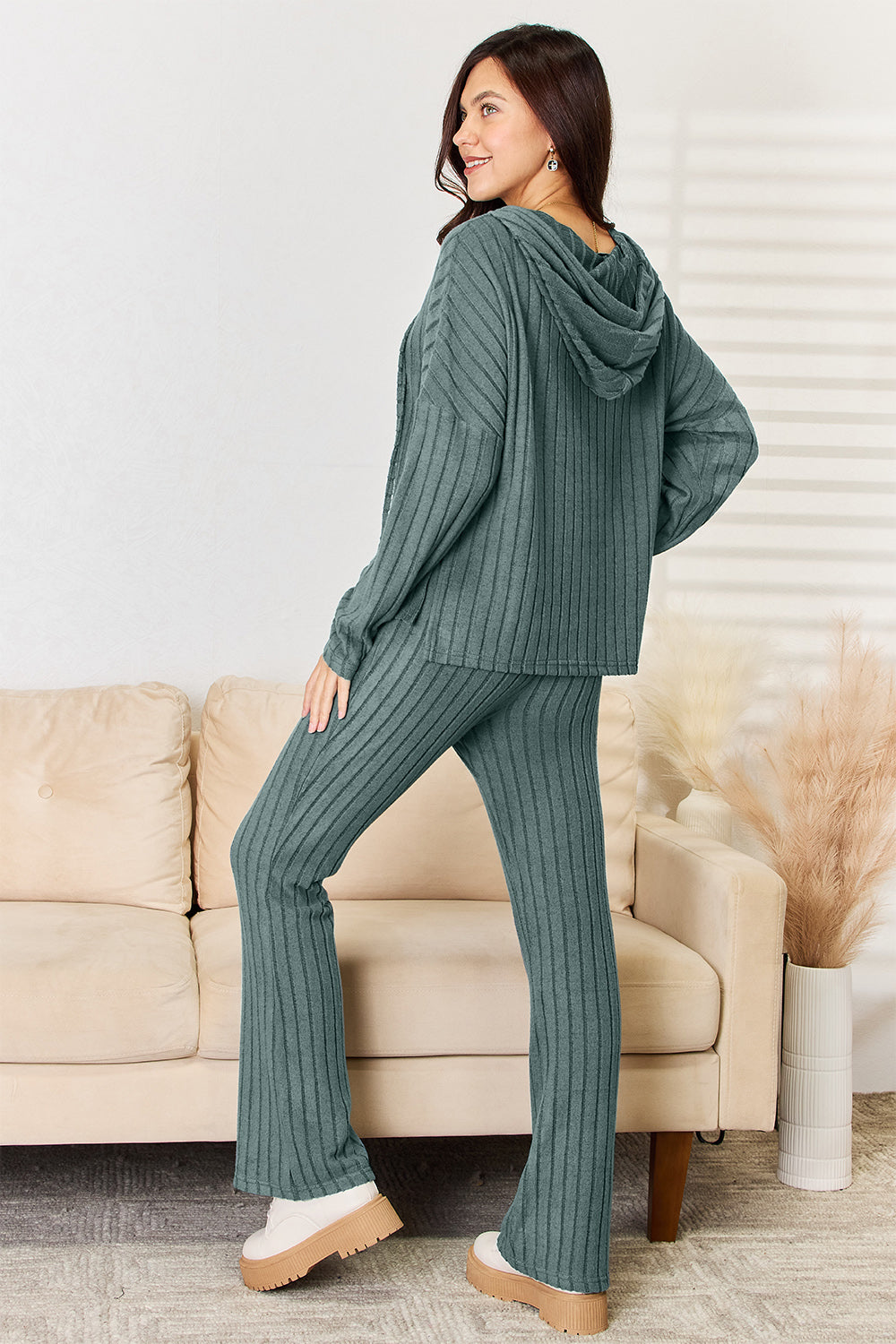 Basic Bae Full Size Ribbed Drawstring Hooded Top and Straight Pants Set Apparel/Tops Basic Bae Ship from USA TikTok Tops Trendsi USPS Walmart Walmart Apparel Trendsi https://www.cyberehub.com