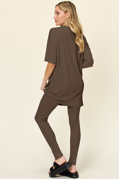 Double Take Full Size Round Neck Dropped Shoulder T-Shirt and Leggings Set Apparel/Tops Double Take Ship from USA TikTok Tops Trendsi USPS Walmart Walmart Apparel Trendsi https://www.cyberehub.com