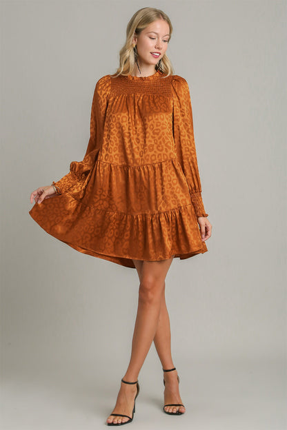 Umgee Smocked Leopard Long Sleeve Tiered Dress Apparel Apparel Ship from USA TikTok Trendsi Umgee USA Trendsi https://www.cyberehub.com