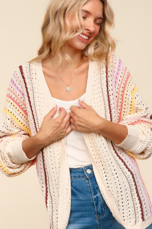 Haptics Full Size Striped Crochet Open Front Cardigan Oatmeal Coral Yellow Apparel Apparel Haptics Ship from USA TikTok Trendsi Trendsi https://www.cyberehub.com