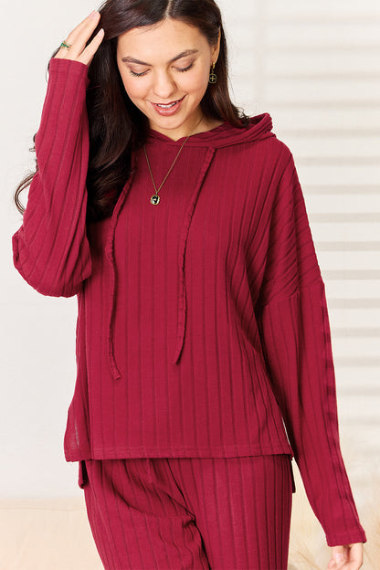 Basic Bae Full Size Ribbed Drawstring Hooded Top and Straight Pants Set Apparel/Tops Basic Bae Ship from USA TikTok Tops Trendsi USPS Walmart Walmart Apparel Trendsi https://www.cyberehub.com