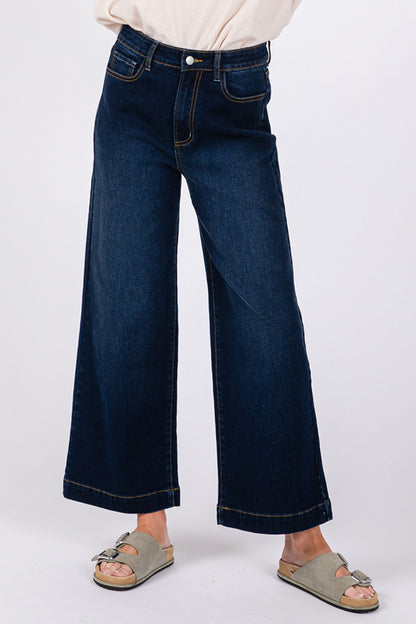 SAGE + FIG High Waist Wide Leg Jeans Bottoms Bottoms Clothing SAGE+FIG Ship from USA Women Trendsi https://www.cyberehub.com