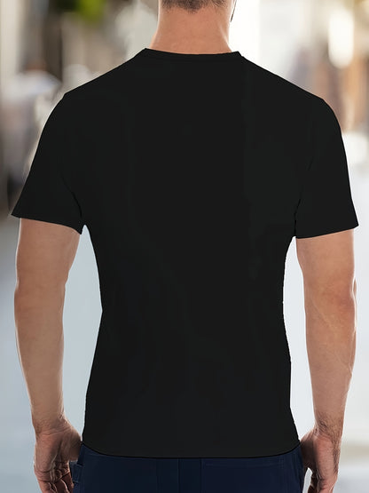 Men's Casual Round Neck T-shirt With Jesus Christ Pattern, Slightly Elastic, Regular Pattern, Geometric Pattern, Short Sleeved T-shirt, Suitable For Home, Travel And Street Wear Apparel/Shirt/Graphic Shirt SNULLO https://www.cyberehub.com