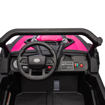 24V Two-Seater Kids Ride On UTV W/Parents Remote Control,Four-Wheel Suspension,Slow Start,Large wheel design,Anti-collision bar,Storage space,Music,USB,Bluetooth,Volume control,LED lights for Kids 3+. Giga Kids Toys Giga https://www.cyberehub.com