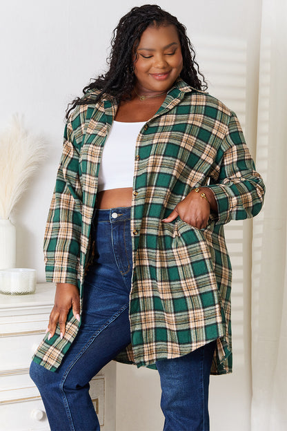 Mandy Plaid Collared Neck Long Sleeve Shirt Apparel/Tops Doorbusters Mandy Ship from USA TikTok Tops Trendsi USPS Walmart Walmart Apparel Trendsi https://www.cyberehub.com