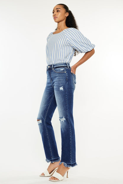 Kancan High Rise Distressed Slim Straight Jeans Bottoms Bottoms Clothing Kancan Ship from USA Women Trendsi https://www.cyberehub.com
