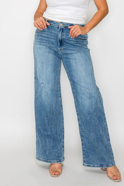 bytos Full Size High Rise Wide Leg Jeans with Pockets Apparel Apparel bytos Ship from USA TikTok Trendsi Trendsi https://www.cyberehub.com