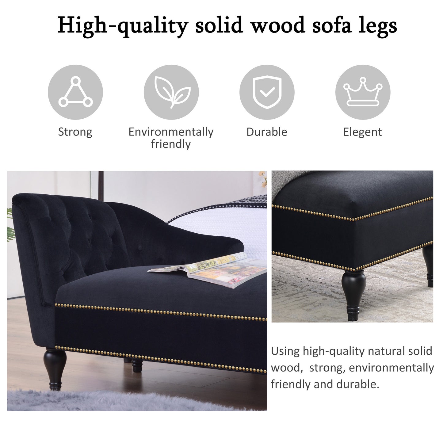 [New+Video] 58''Velvet Chaise Lounge,Button Tufted Right Arm Facing Lounge Chair with Nailhead Trim & Solid Wood Legs for Living Room or Office,Sleeper Lounge Sofa (New style of WF284880AAB) Giga GNJ Home Home & Garden Sofa Walmart Giga https://www.cyberehub.com