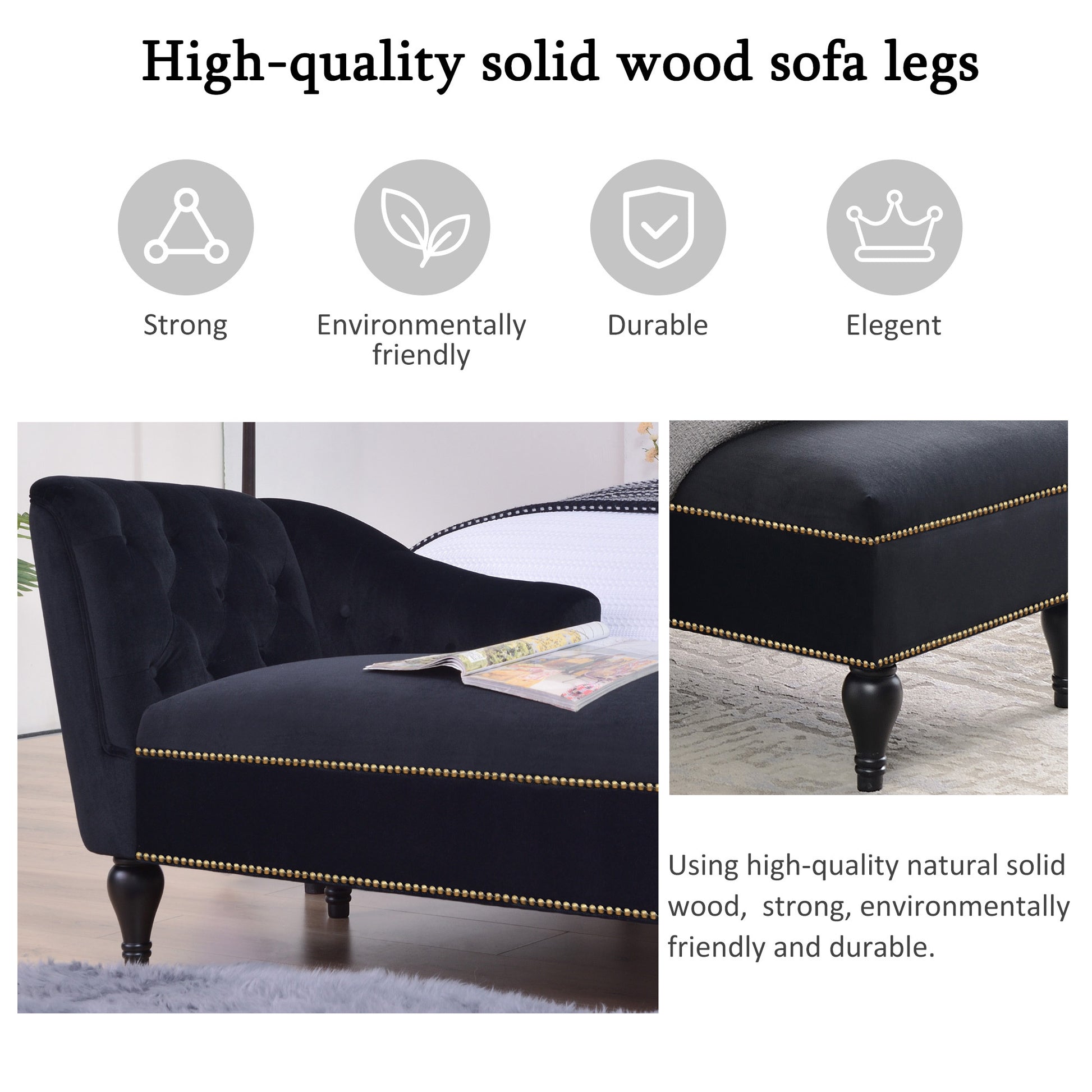 [New+Video] 58''Velvet Chaise Lounge,Button Tufted Right Arm Facing Lounge Chair with Nailhead Trim & Solid Wood Legs for Living Room or Office,Sleeper Lounge Sofa (New style of WF284880AAB) Giga GNJ Home Home & Garden Sofa Walmart Giga https://www.cyberehub.com