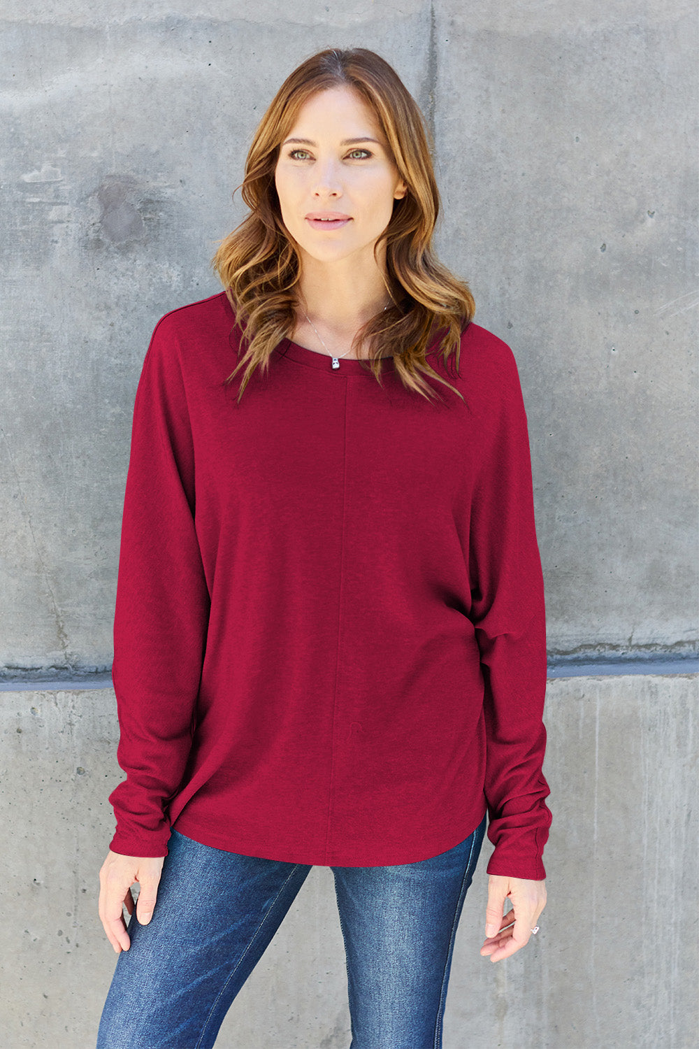 Double Take Full Size Round Neck Long Sleeve T-Shirt Apparel/Tops Double Take Outlets 2.20-3.30 Ship from USA TikTok Tops Trendsi USPS Walmart Walmart Apparel Trendsi https://www.cyberehub.com