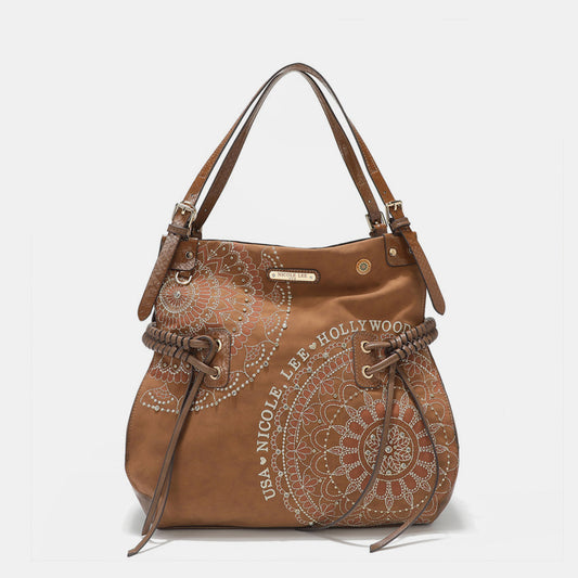 Nicole Lee USA Side Braided Tassel Inlaid Rhinestone Embroidery Hobo Bag Brown One Size Bag Bag Nicole Lee USA Ship from USA Women Trendsi https://www.cyberehub.com