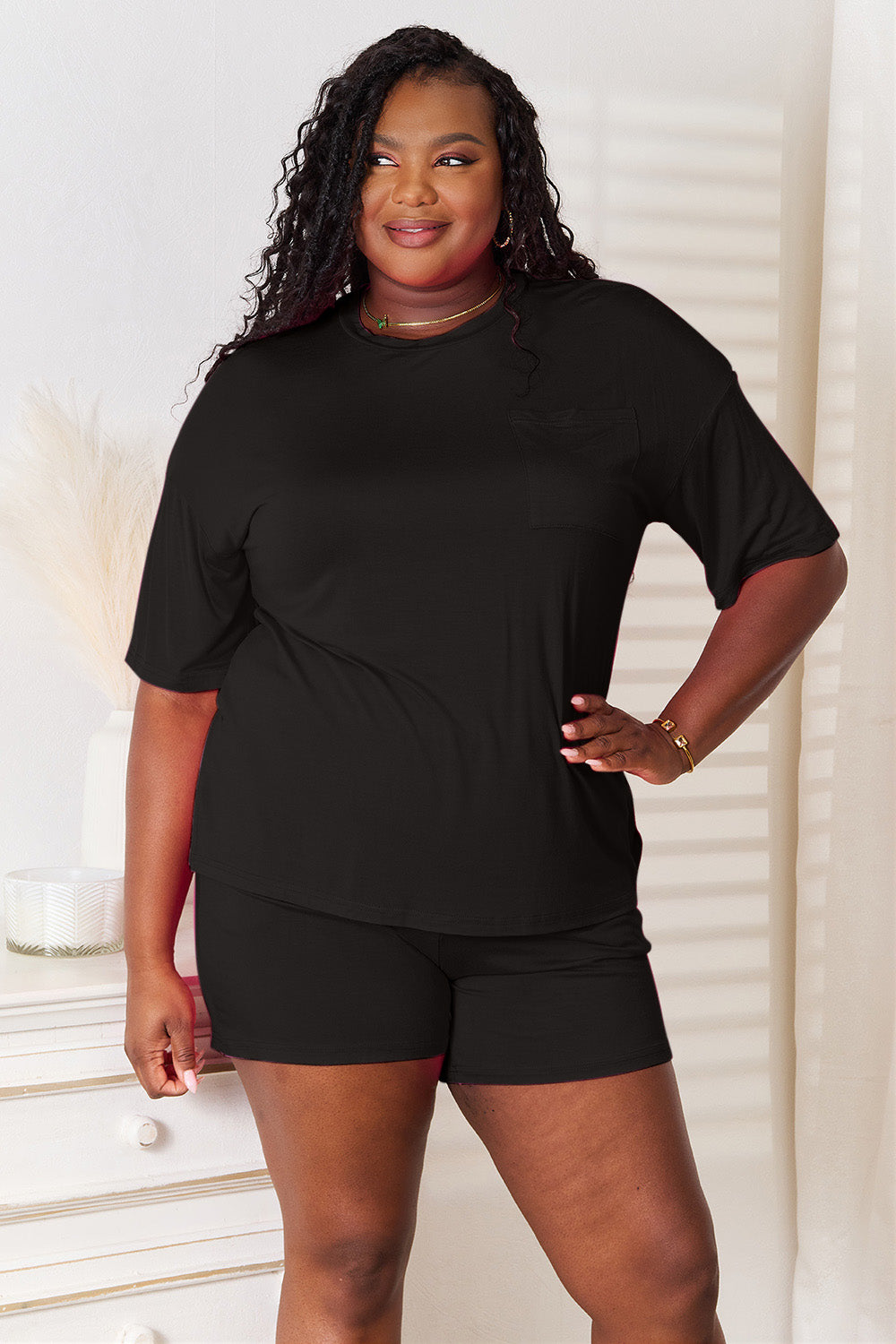 Basic Bae Full Size Soft Rayon Half Sleeve Top and Shorts Set Apparel/Tops Basic Bae Ship from USA TikTok Tops Trendsi USPS Walmart Walmart Apparel Trendsi https://www.cyberehub.com