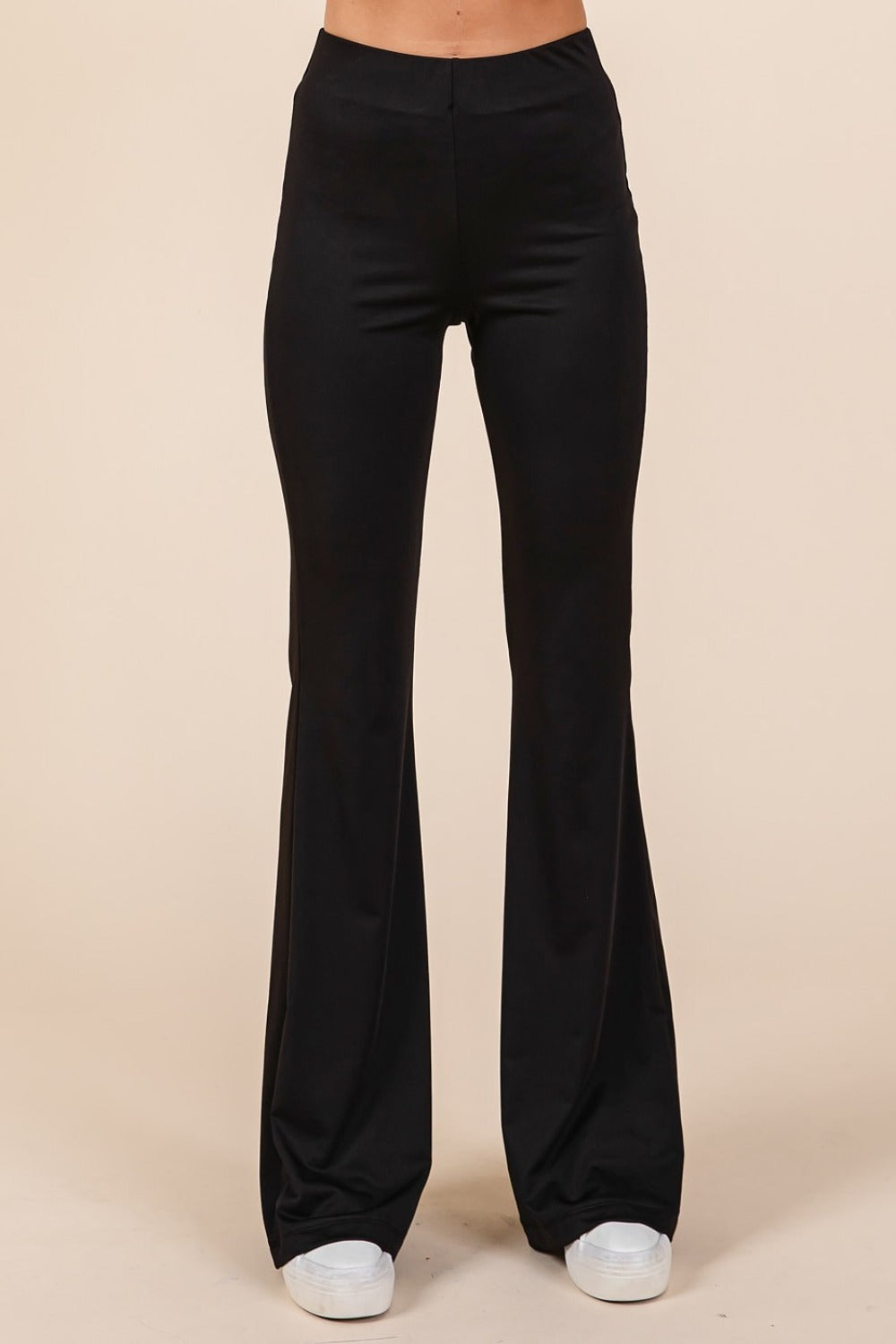 Mittoshop Stretchy Soft Elastic Waist Flare Pants Bottoms Bottoms Clothing Mittoshop Ship from USA Women Trendsi https://www.cyberehub.com