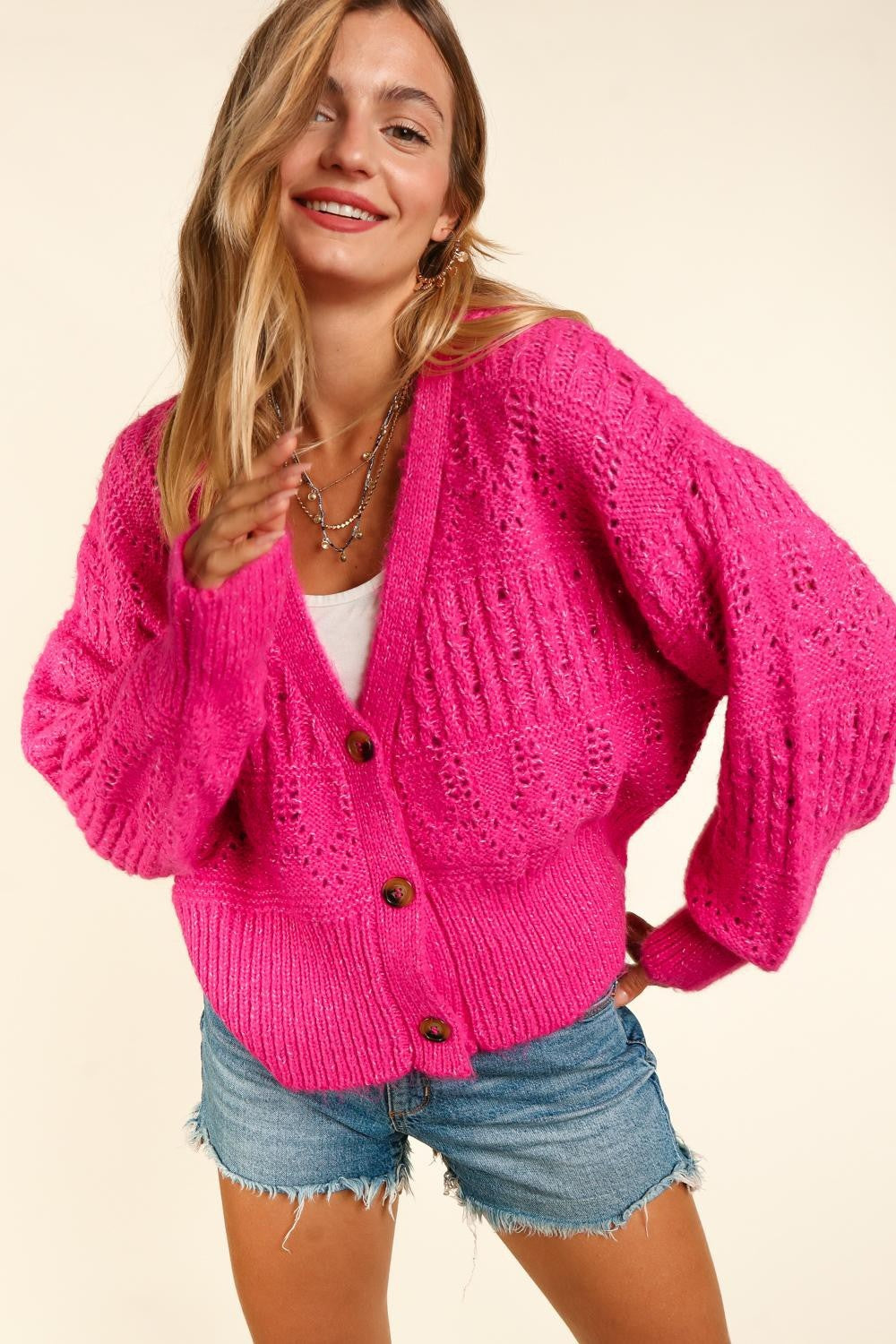 Haptics Full Size Button Down Crop Long Sleeve Cardigan Fuchsia Shirt Apparel Clothing Tops Haptics Ship from USA Shirts USA Women Trendsi https://www.cyberehub.com