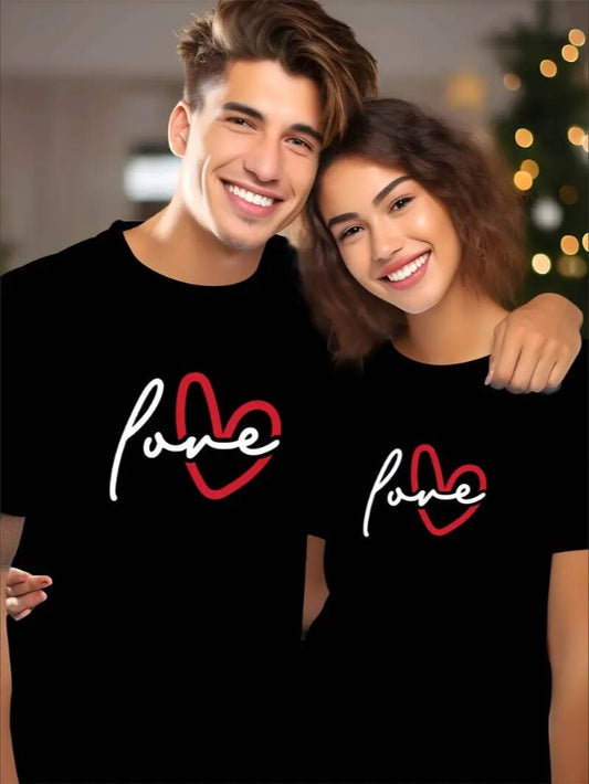 Love Valentine'S Day T-Shirt, Couple T-Shirt, Couple Christmas, Fashion Casual T-Shirt, Short-Sleeved T-Shirt Apparel/Shirt/Graphic Shirt SNULLO https://www.cyberehub.com