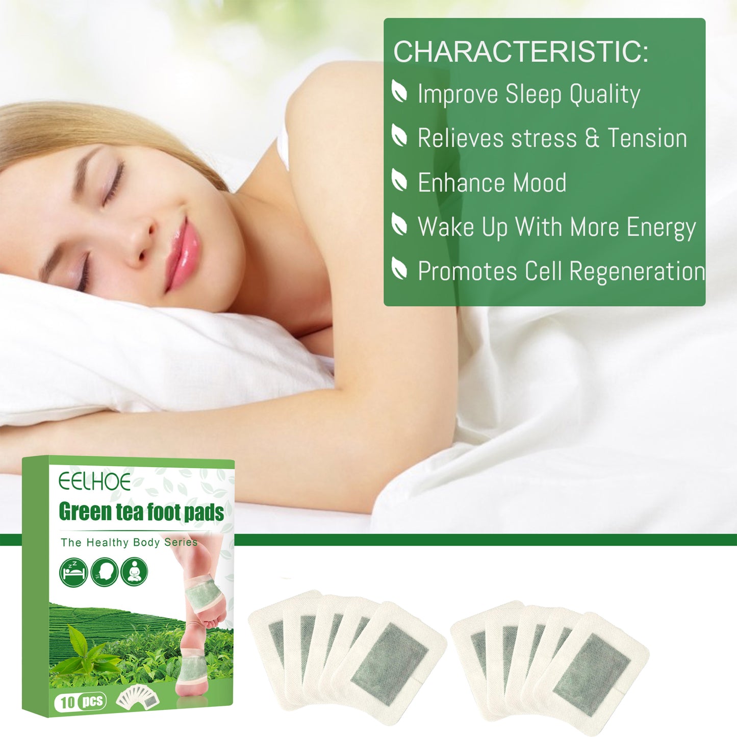 Green Tea Foot Patch, Improves Sleep Quality And Relieves Muscle Tension And Body Stress Foot Care Patch Health Eprolo https://www.cyberehub.com