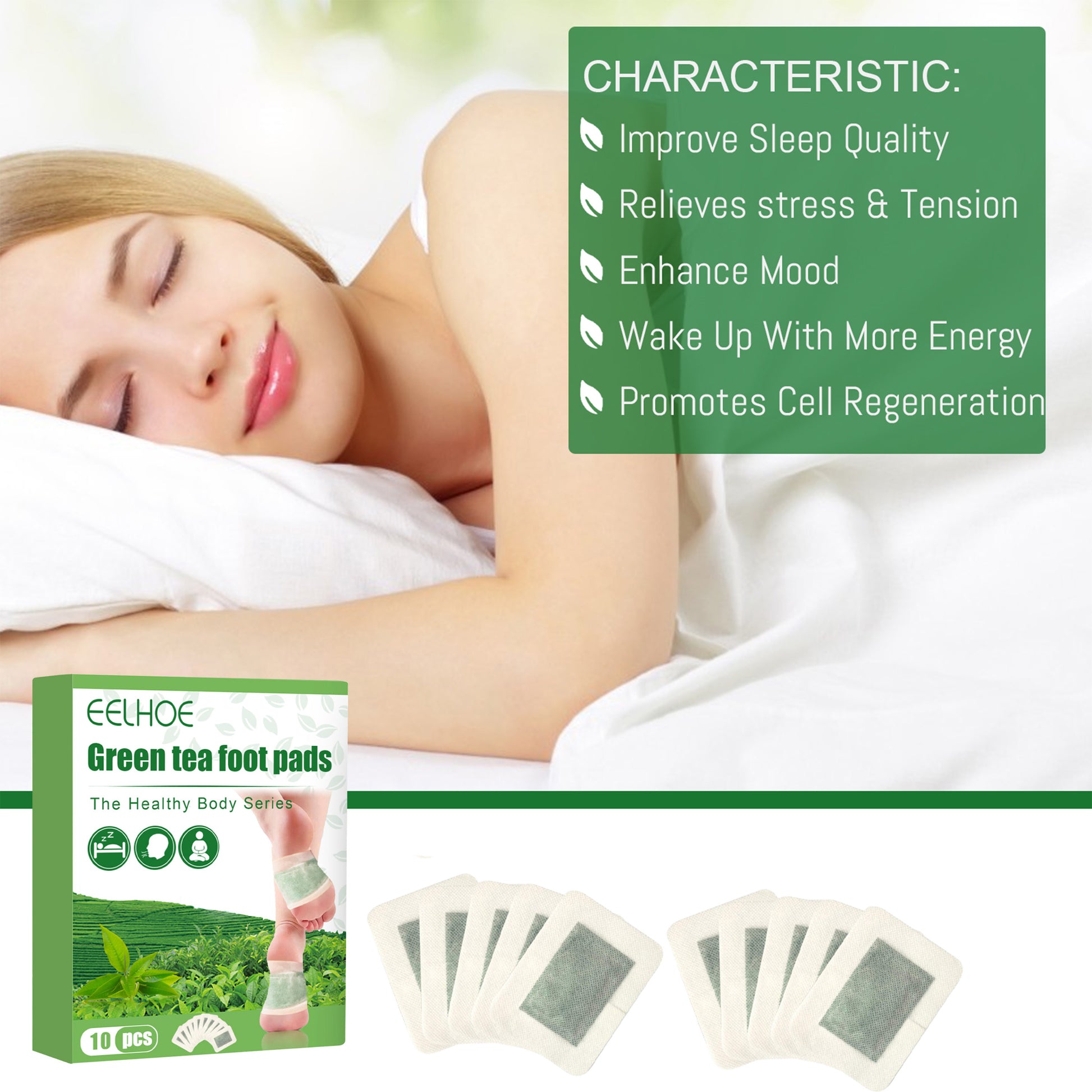 Green Tea Foot Patch, Improves Sleep Quality And Relieves Muscle Tension And Body Stress Foot Care Patch Health Eprolo https://www.cyberehub.com