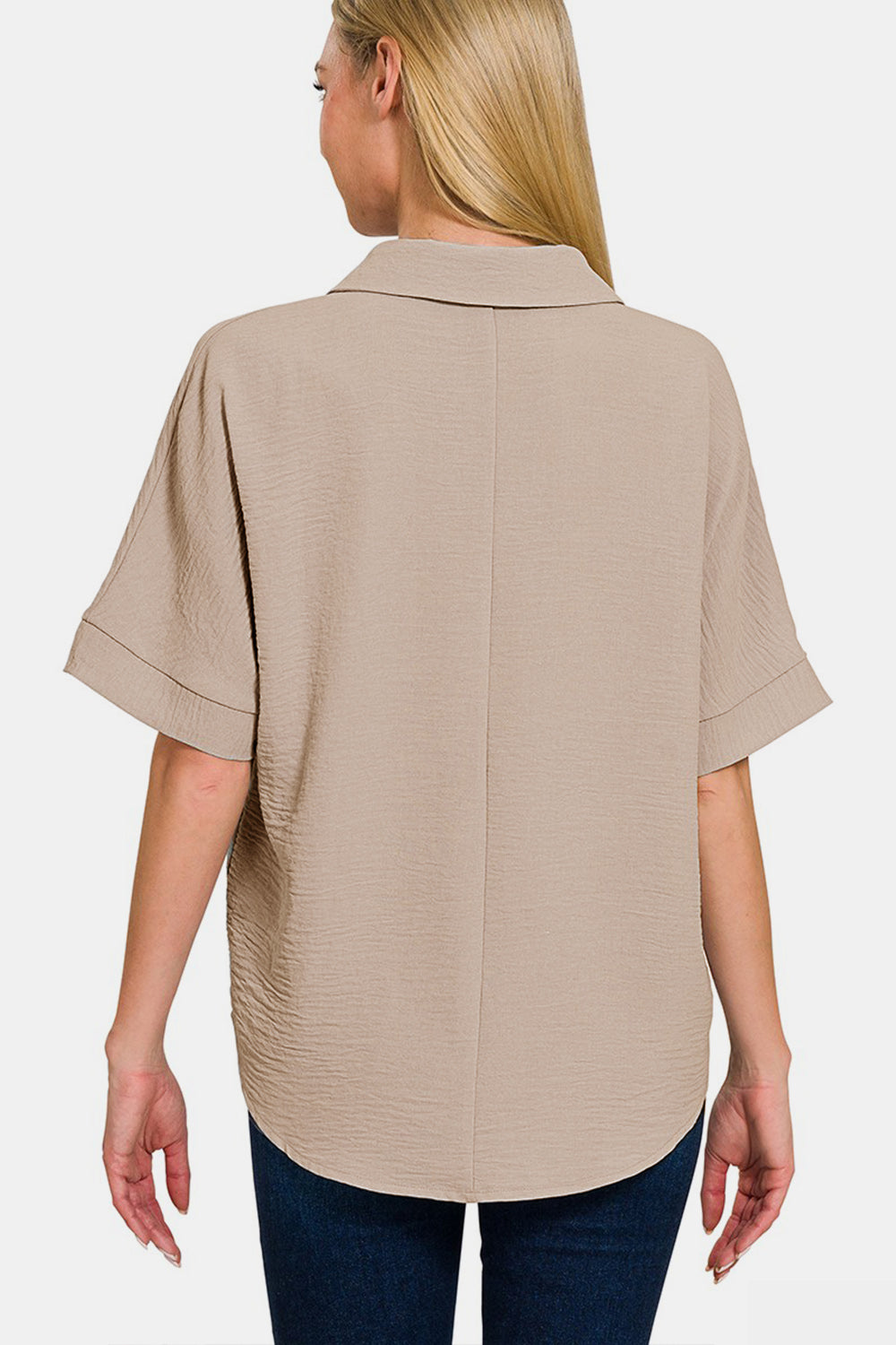 Zenana Texture Collared Neck Short Sleeve Top Apparel/Tops Ship from USA TikTok Tops Trendsi USPS Walmart Walmart Apparel Zenana Trendsi https://www.cyberehub.com