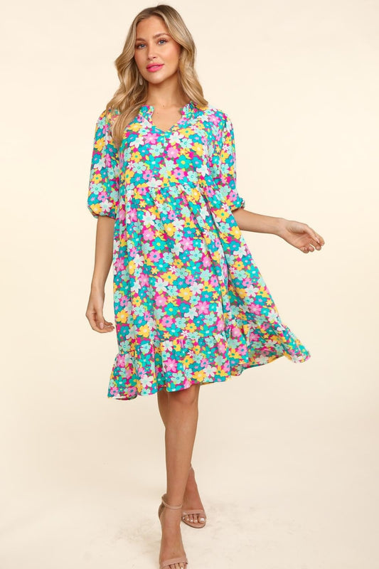 Haptics Bubble Sleeve Floral Ruffled Dress Mint Fuchsia Apparel/Dress Dress Haptics Ship from USA TikTok Trendsi USPS Walmart Walmart Apparel Trendsi https://www.cyberehub.com