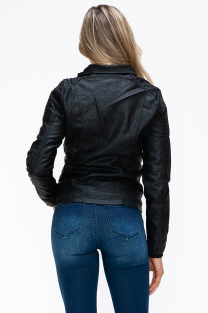 YMI Removable Faux Layered Multi-Pocket Jacket with Fuzzy Hood Apparel Featured Ship from USA Tiktok Trendsi USA USPS Walmart YMI outerwear Trendsi https://www.cyberehub.com