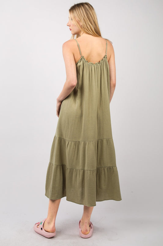 VERY J Ruffled A-Line Midi Cami Dress Apparel/Dress Dress Ship from USA TikTok Trendsi USPS VERY J Walmart Walmart Apparel Trendsi https://www.cyberehub.com