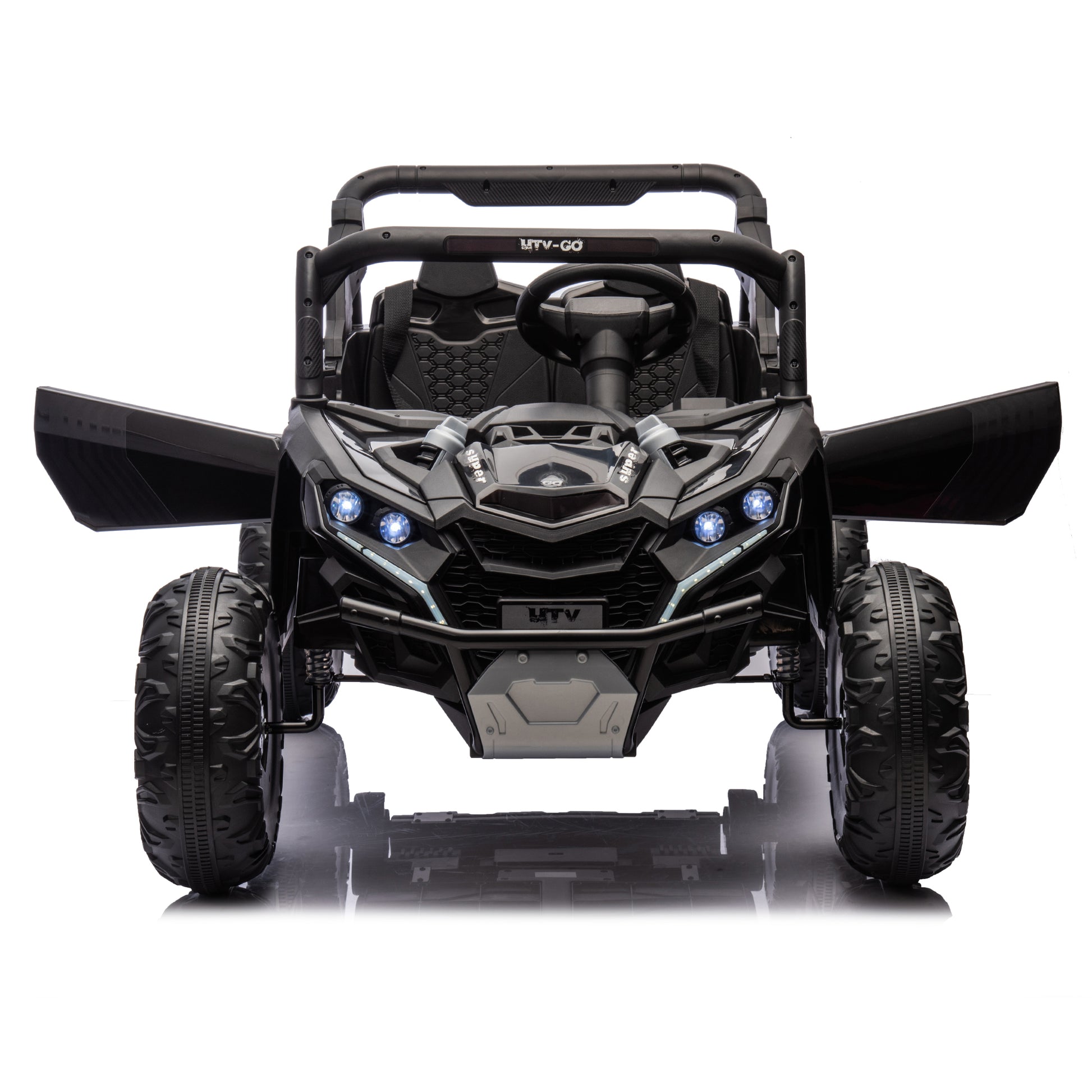24V Two-Seater Kids Ride On UTV W/Parents Remote Control,Four-Wheel Suspension,Slow Start,Large wheel design,Anti-collision bar,Storage space,Music,USB,Bluetooth,Volume control,LED lights for Kids 3+. Giga Kids Toys Giga https://www.cyberehub.com