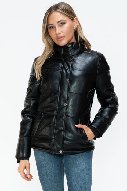YMI Pocketed Zip Up Turtleneck Puffer Jacket Black Tops/Jackets/Sweaters Clothing Tops Ship from USA TikTok Trendsi USPS Walmart YMI outerwear Trendsi https://www.cyberehub.com