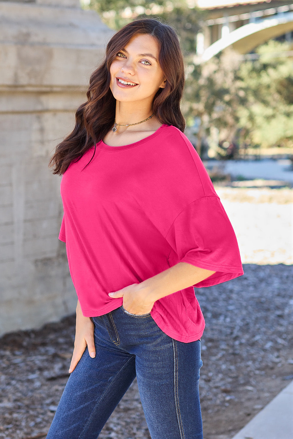 Basic Bae Full Size Round Neck Drop Shoulder T-Shirt Apparel/Tops Basic Bae Ship from USA TikTok Tops Trendsi USPS Walmart Walmart Apparel Trendsi https://www.cyberehub.com